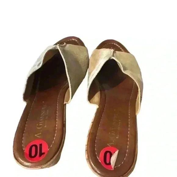A. Giannetti Tan Suede Slip on Wedges, Size 10‎ - Picture 7 of 7